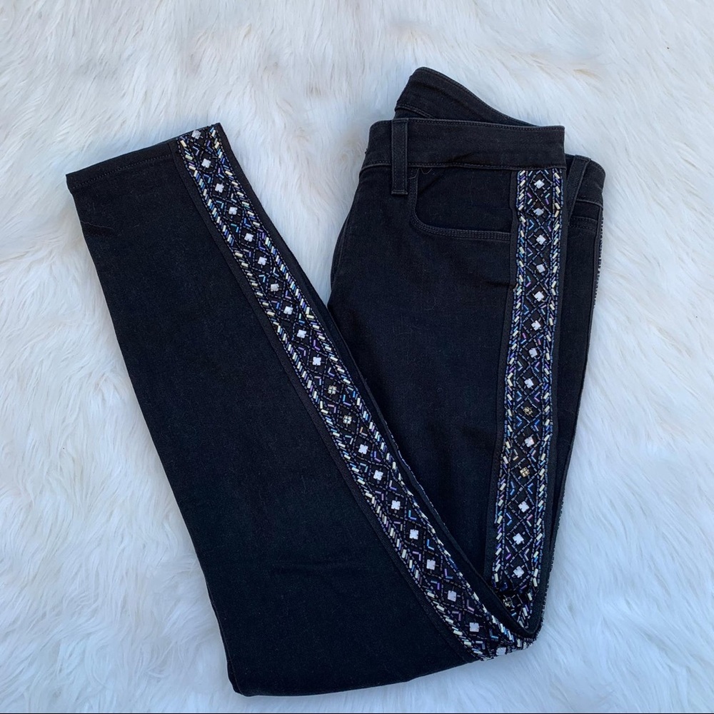 Paige Embellished Tux Jeans with Beads Women’s Size 28
